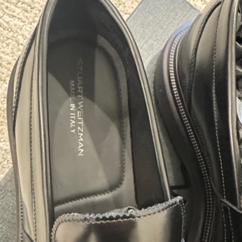 Stuart Weitzman Black Leather Men's Slip-Ons - Picture 2 of 5